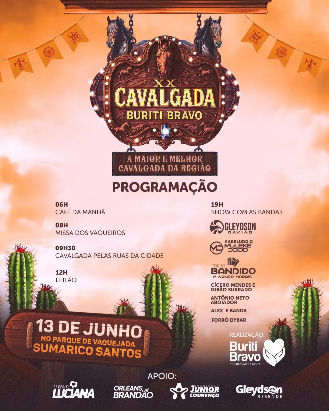 Foto 1 – Prefeitura de Buriti Bravo divulga programação oficial da XX Cavalgada