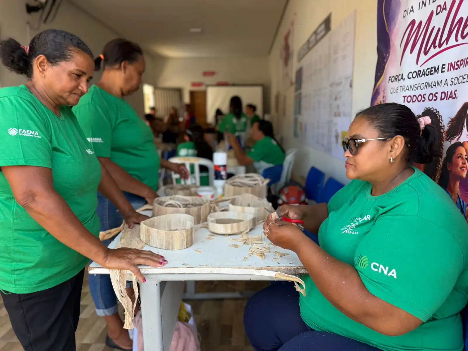 Galeria de imagens - Foto 3 da notícia: Curso de Artesanato com Fibra de Bananeira impulsiona o empreendedorismo feminino em Buriti Bravo